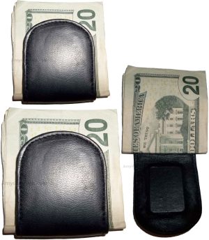 lot of 12 new leather money clip, magnetic black money clip billfold holder - Image 7