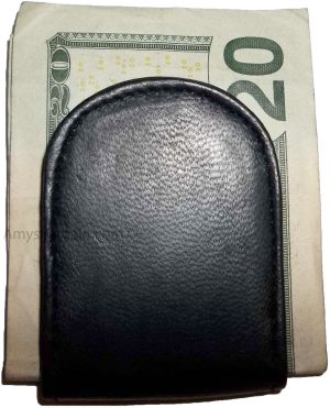 lot of 12 new leather money clip, magnetic black money clip billfold holder - Image 9