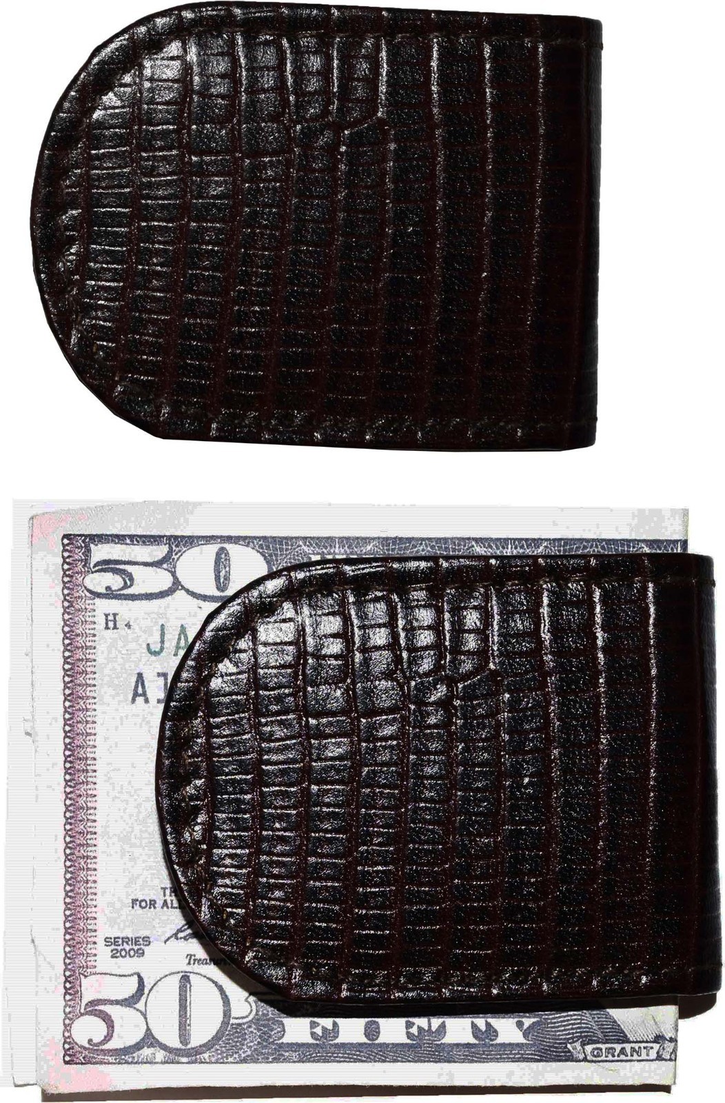 lot of 12 new lizard printed leather money clip brown unbranded money clip - Image 5
