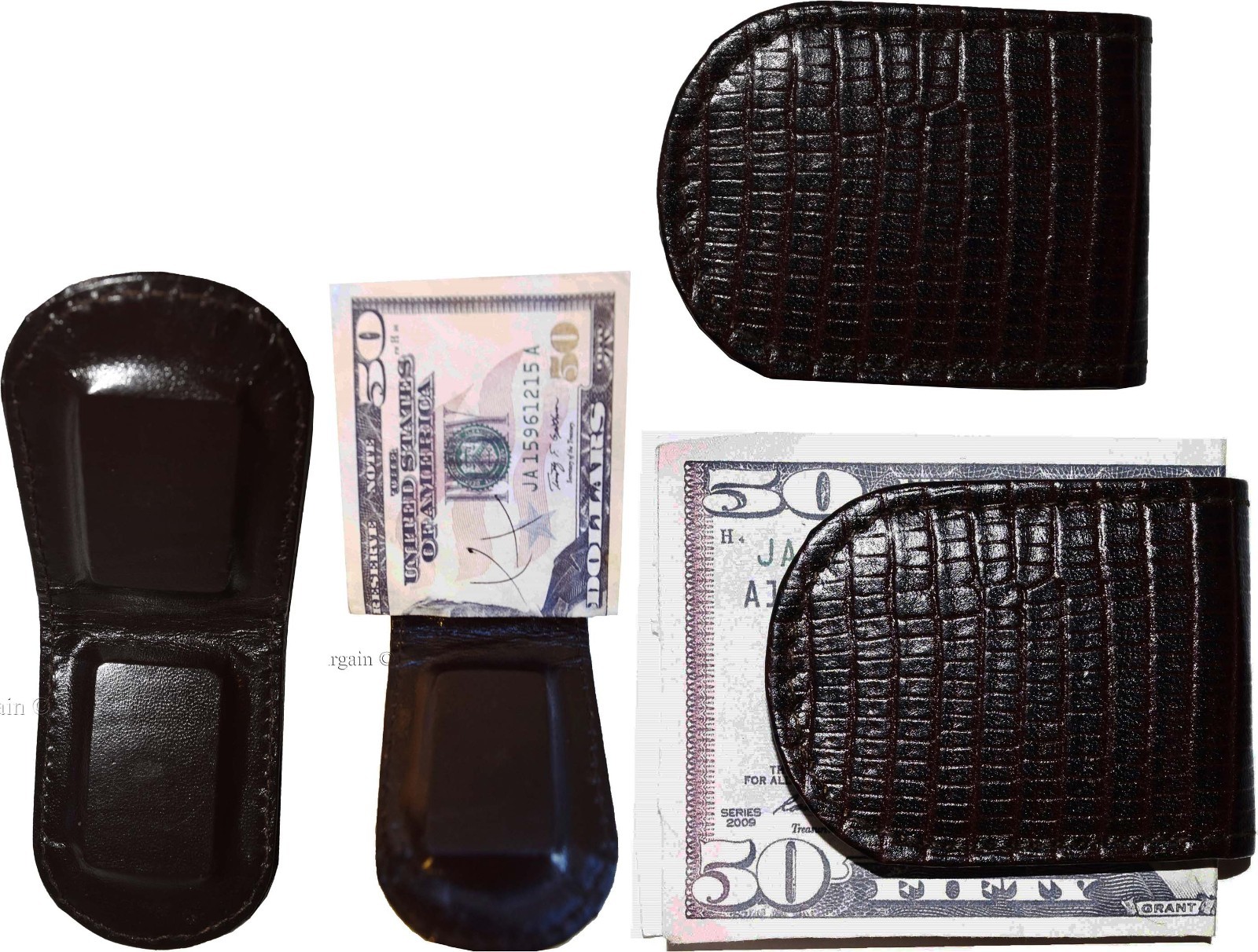 lot of 12 new lizard printed leather money clip brown unbranded money clip - Image 7