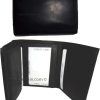 lot of 2 men's genuine leather trifold wallet brown 1 id 9 card 2 bill slots