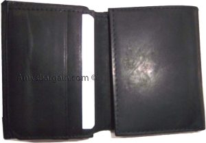 lot of 2 men's genuine leather trifold wallet brown 1 id 9 card 2 bill slots - Image 7