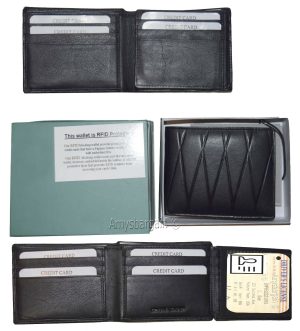 lot of 2 men's wallet rfid genuine leather bifold wallet 12 cards brn new in box