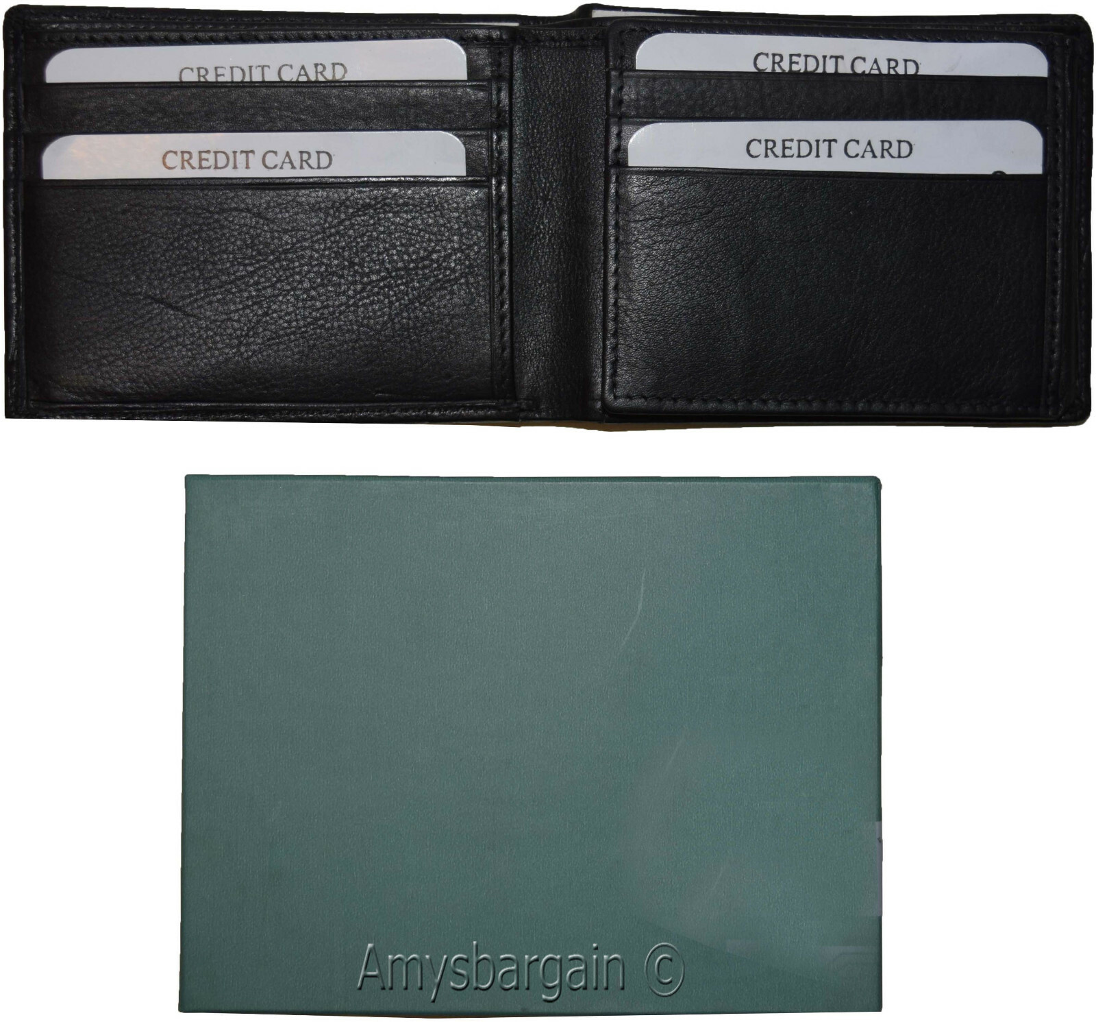 lot of 2 men's wallet rfid genuine leather bifold wallet 12 cards brn new in box - Image 12