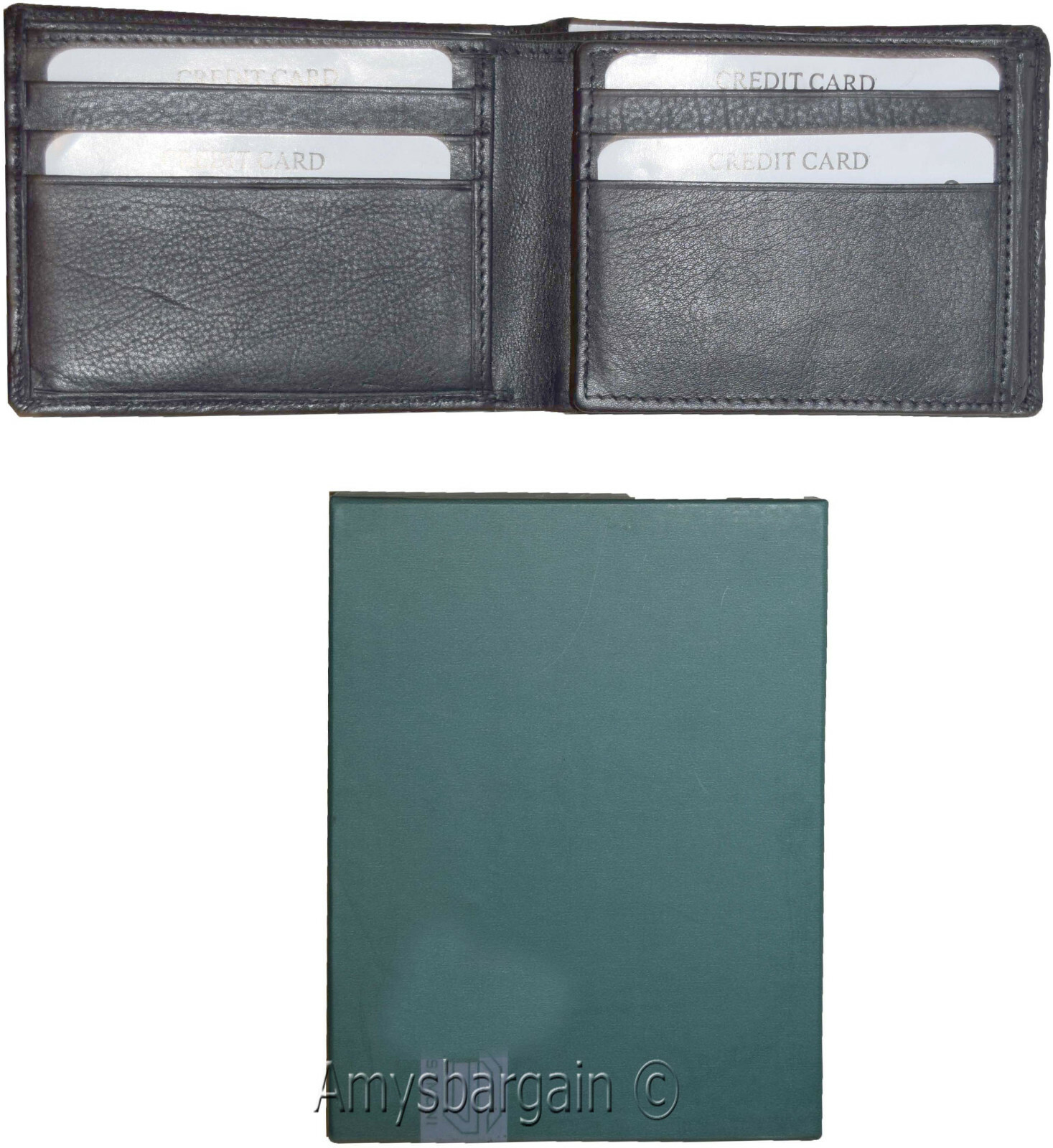 lot of 2 men's wallet rfid genuine leather bifold wallet 12 cards brn new in box - Image 5