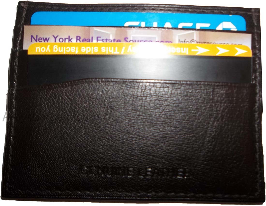 lot of 2 new leather business card case 7 credit card id card new tan card case - Image 12