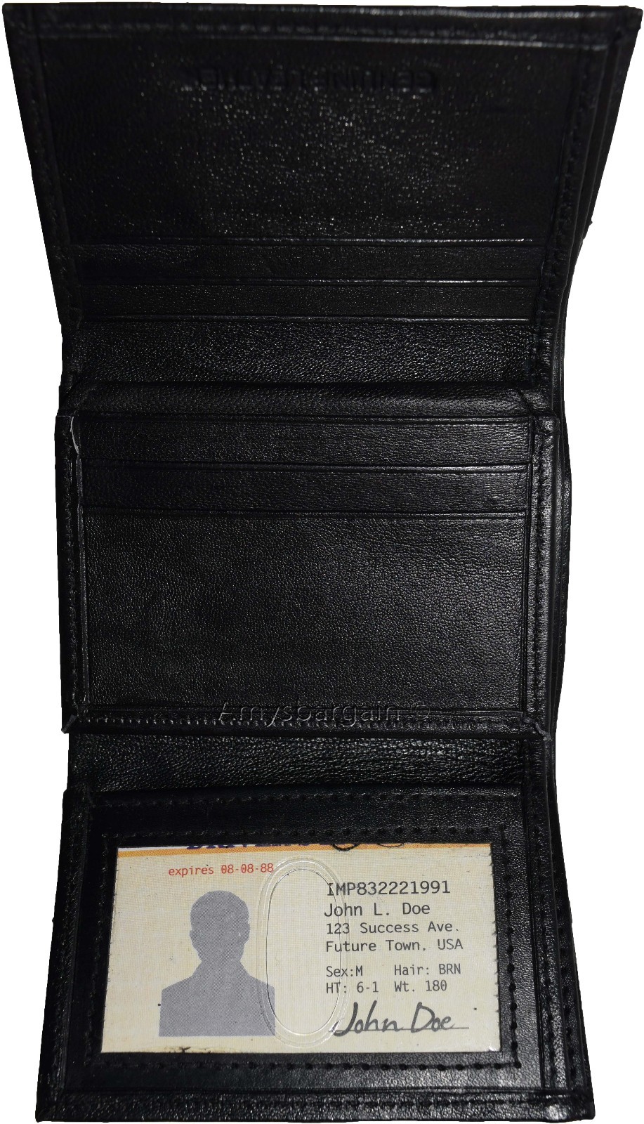 lot of 3 trifold leather men’s wallet 9 card space 2 id window 2 bill slots new - Image 3