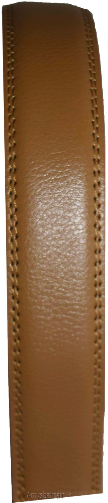 men's Camel belt 43" genuine leather dress casual automatic transparant buckle - Image 10