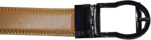 men's Camel belt 43" genuine leather dress casual automatic transparant buckle - Image 4