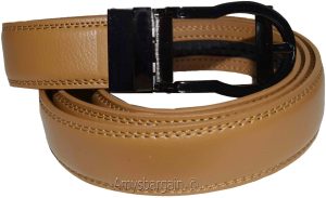 men's Camel belt 43" genuine leather dress casual automatic transparant buckle - Image 6