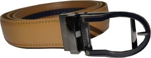 men's Camel belt 43" genuine leather dress casual automatic transparant buckle - Image 9