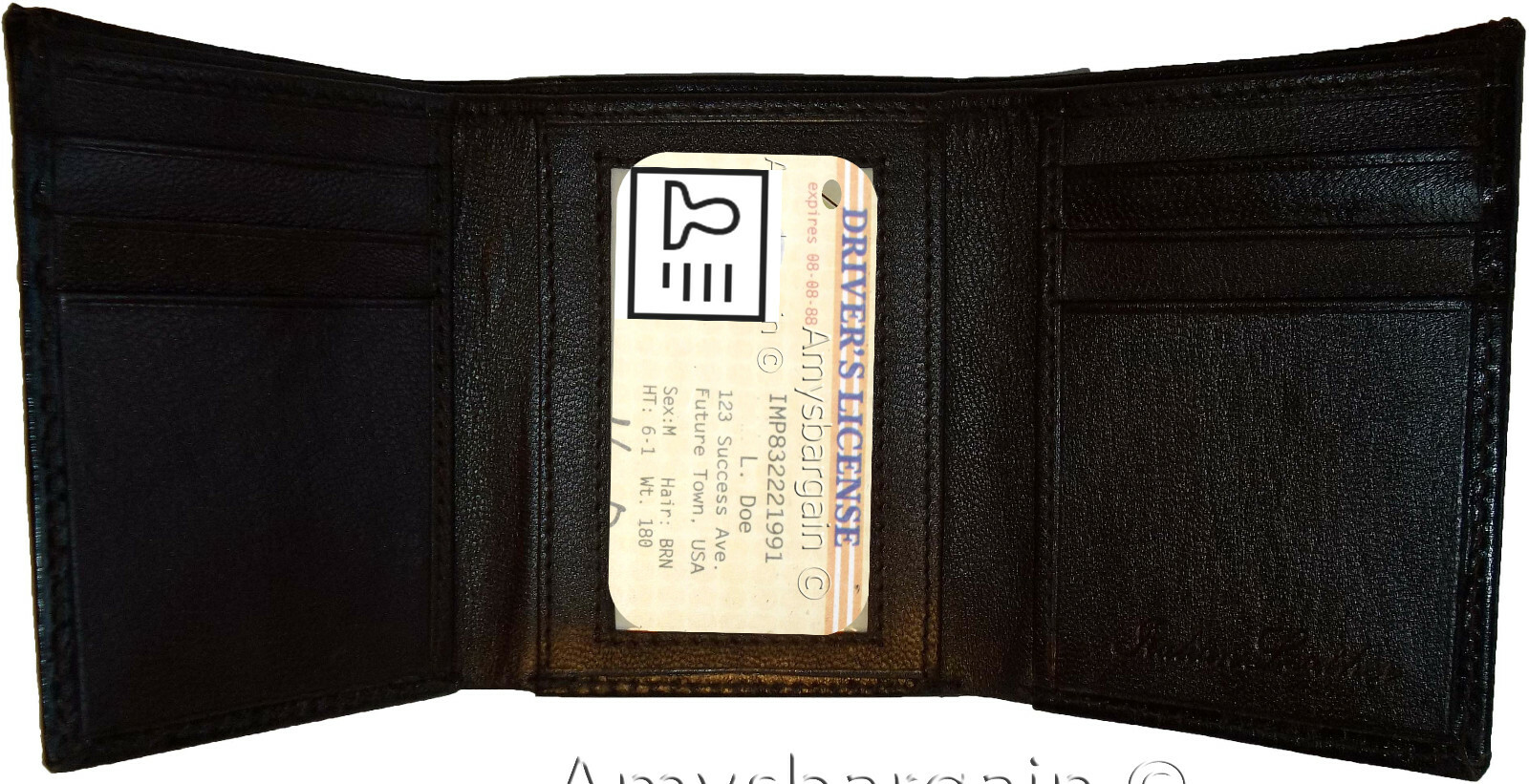 men's crocodile skin printed leather wallet trifold wallet id 9 card 2 bill slot - Image 3