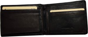 men's leather bifold wallet zip change purse 2 bill slots 9 card 2 id new in box - Image 4