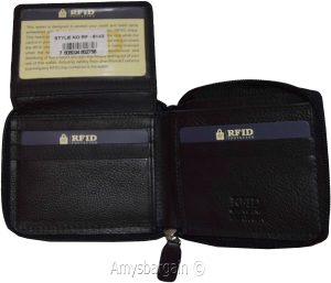 men's wallet rfid genuine leather bifold 2 bill slots 1 new wallet in box - Image 4