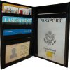 passport case lambskin leather passport holder 6 credit card ID large bifold new
