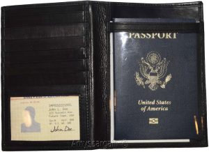 passport case lambskin leather passport holder 6 credit card ID large bifold new - Image 12