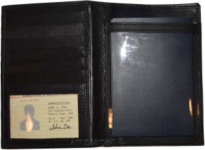 passport case lambskin leather passport holder 6 credit card ID large bifold new - Image 13