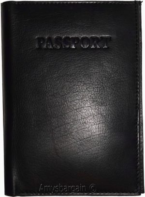 passport case lambskin leather passport holder 6 credit card ID large bifold new - Image 5