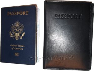 passport case lambskin leather passport holder 6 credit card ID large bifold new - Image 8