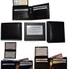rfid men's leather wallet bifold genuine leather 3 billfold 2 id new in box