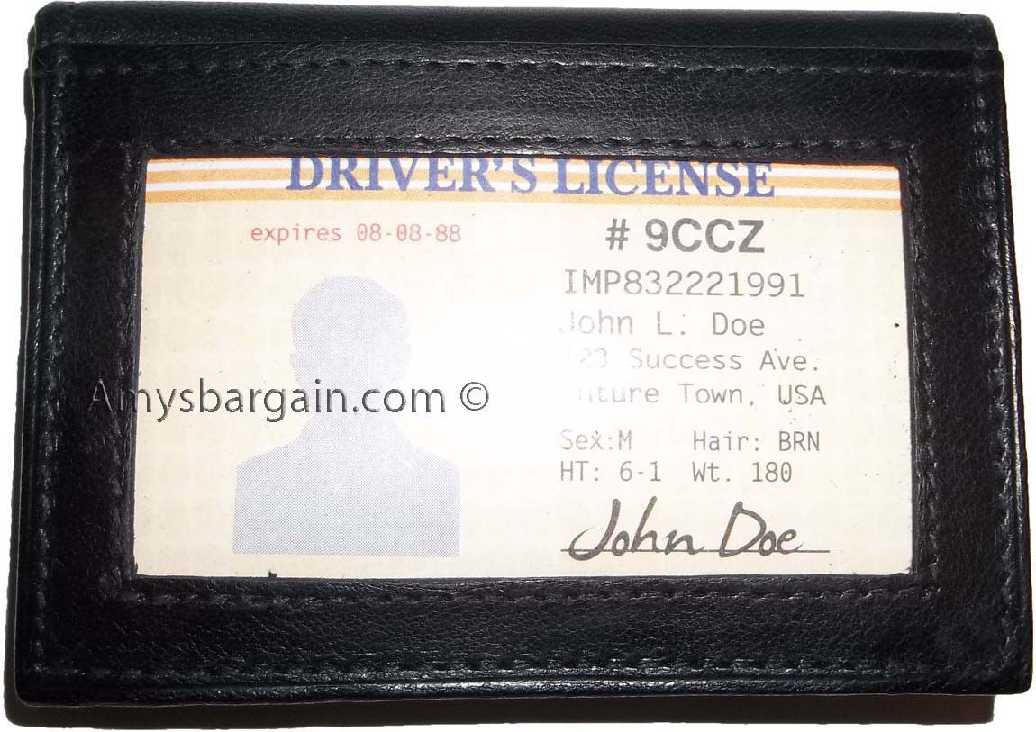 slim compact business cad case 4 credit card 2 ids zip change purse new - Image 8