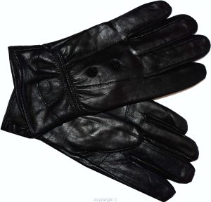 women's leather gloves black warm winter genuine leather gloves guantes de piel - Image 7