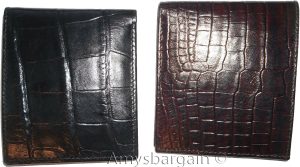 2 New Crocodile Skin Printed Leather man's bi fold wallet 2 bill slots 6 card ID - Image 3
