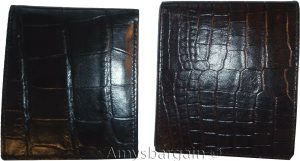 2 New Crocodile Skin Printed Leather man's bi fold wallet 2 bill slots 6 card ID - Image 4