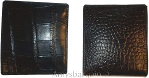 2 New Crocodile Skin Printed Leather man's bi fold wallet 2 bill slots 6 card ID - Image 5