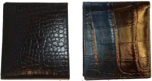 2 New Crocodile Skin Printed Leather man's bi fold wallet 2 bill slots 6 card ID - Image 6