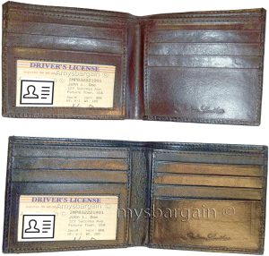 2 New Crocodile Skin Printed Leather man's bi fold wallet 2 bill slots 6 card ID - Image 9