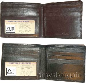 2 New Crocodile Skin Printed Leather man's bi fold wallet 2 bill slots 6 card ID - Image 10