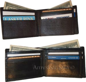 2 new style lizard printed Leather man's bi fold wallet 2 bill slots 6 cards - Image 3