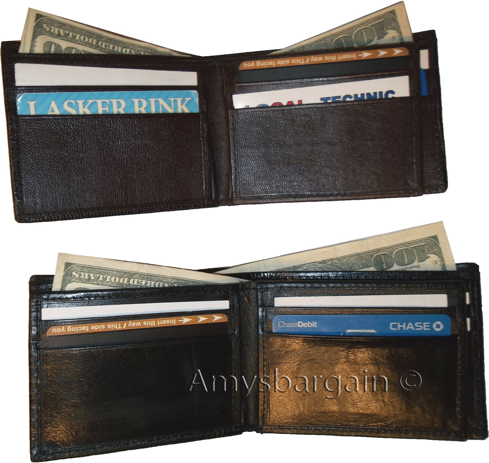 2 new style lizard printed Leather man's bi fold wallet 2 bill slots 6 cards - Image 3