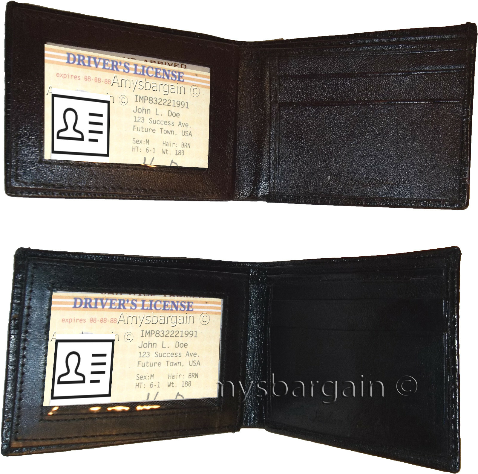 2 new style lizard printed Leather man's bi fold wallet 2 bill slots 6 cards - Image 6