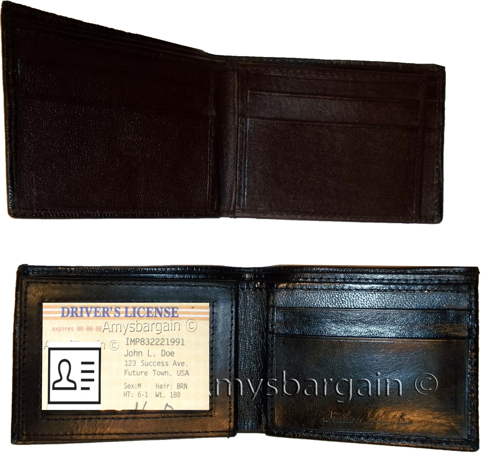 2 new style lizard printed Leather man's bi fold wallet 2 bill slots 6 cards - Image 7