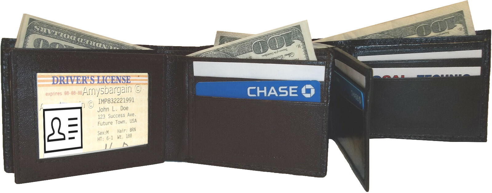 2 new style lizard printed Leather man's bi fold wallet 2 bill slots 6 cards - Image 8