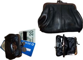 3 new ladies 2 sided 2 pockets leather change purse coin purse zip coin purse bn