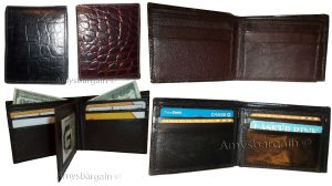 3 new man's bi-fold leather wallet credit card id change purse 2 bill slot - Image 5