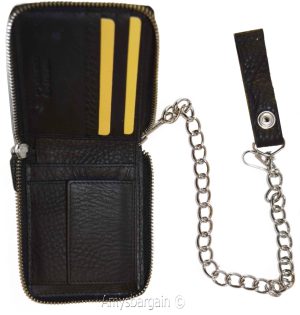Biker's Chain wallet. Leather Zip around wallet, Motorcycle Trucker Biker wallet - Image 11