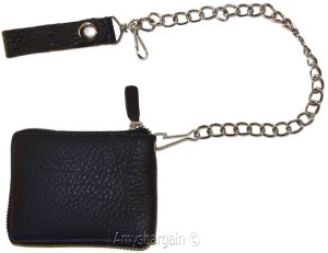 Biker's Chain wallet. Leather Zip around wallet, Motorcycle Trucker Biker wallet - Image 12