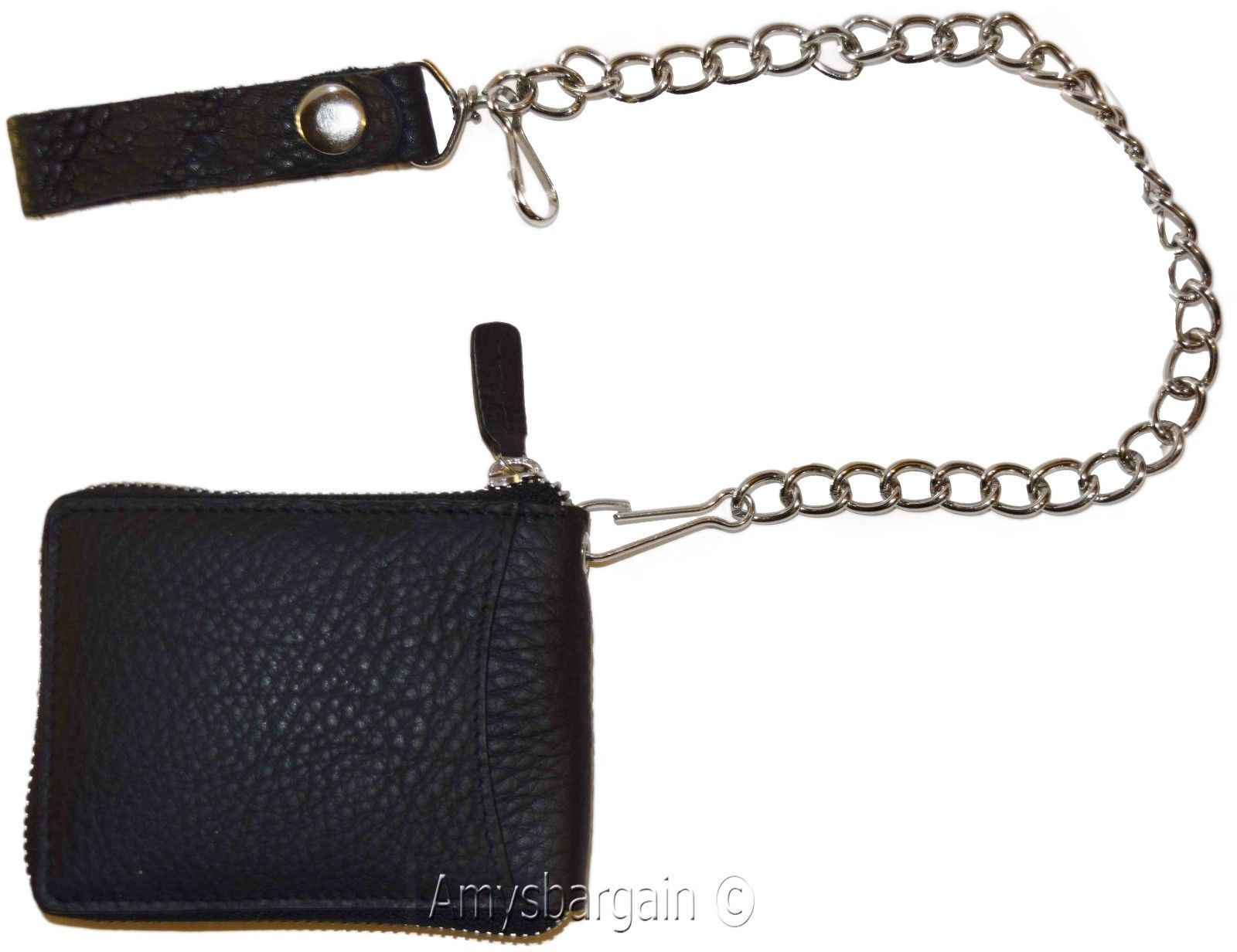 Biker's Chain wallet. Leather Zip around wallet, Motorcycle Trucker Biker wallet - Image 12