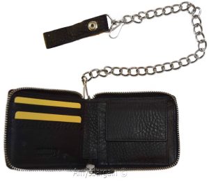 Biker's Chain wallet. Leather Zip around wallet, Motorcycle Trucker Biker wallet - Image 4