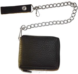Biker's Chain wallet. Leather Zip around wallet, Motorcycle Trucker Biker wallet - Image 5