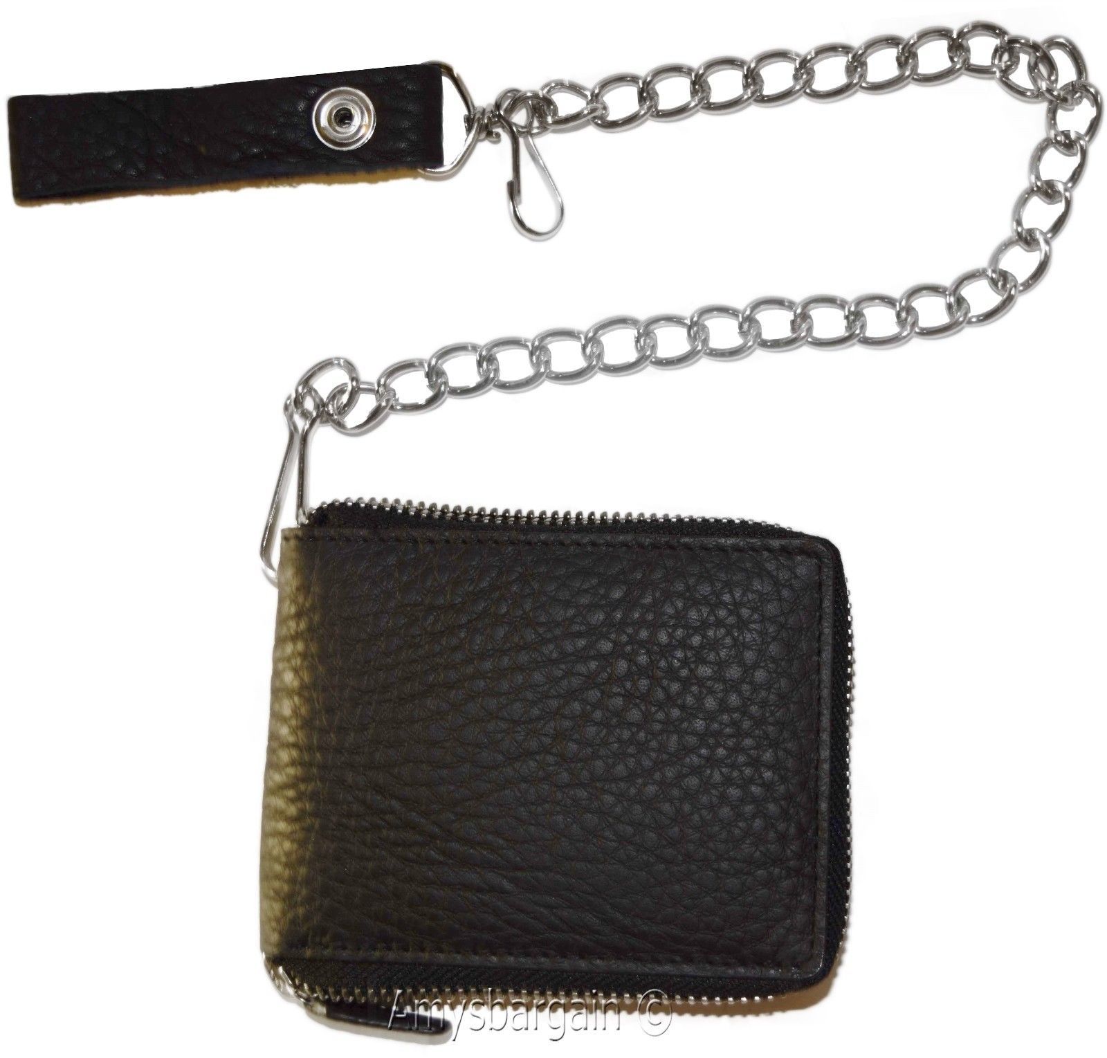 Biker's Chain wallet. Leather Zip around wallet, Motorcycle Trucker Biker wallet - Image 5