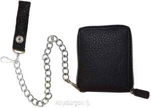 Biker's Chain wallet. Leather Zip around wallet, Motorcycle Trucker Biker wallet - Image 6