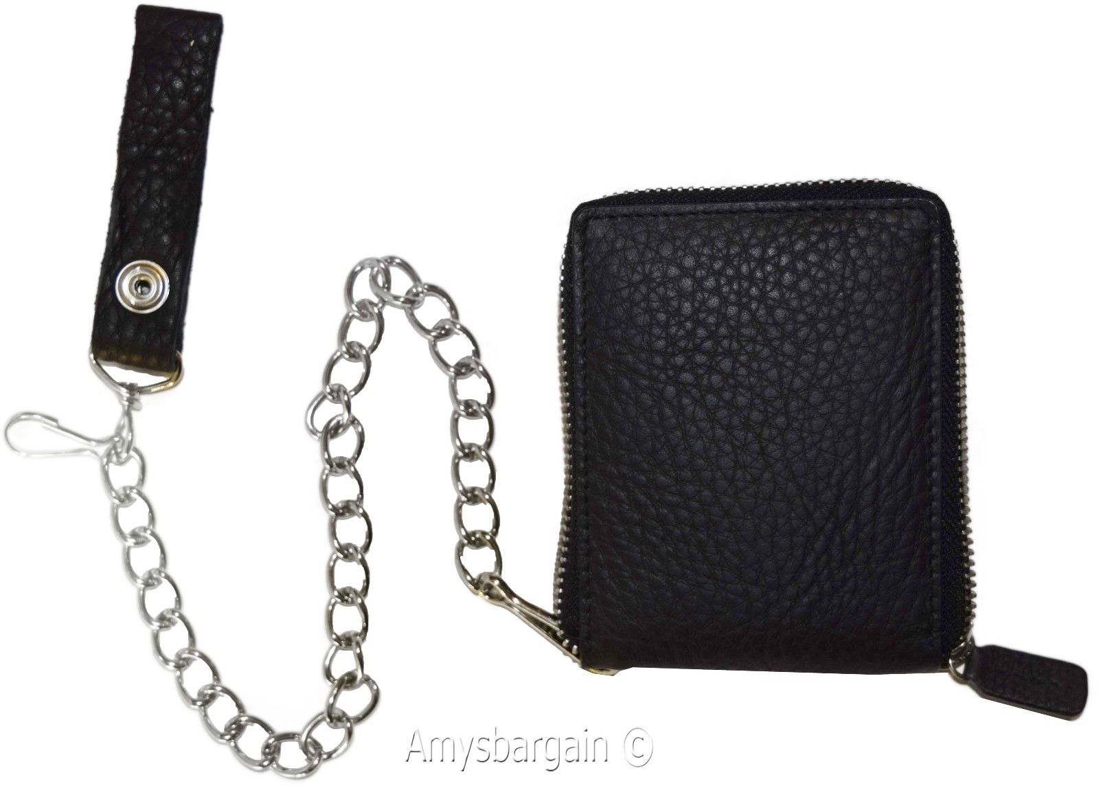 Biker's Chain wallet. Leather Zip around wallet, Motorcycle Trucker Biker wallet - Image 6