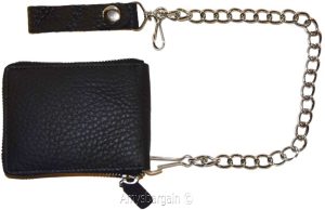 Biker's Chain wallet. Leather Zip around wallet, Motorcycle Trucker Biker wallet - Image 8