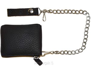 Biker's Chain wallet. Leather Zip around wallet, Motorcycle Trucker Biker wallet - Image 10