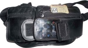 Black Leather waist pouch large waist bag leather bag sports bag 7 zip pockets - Image 7